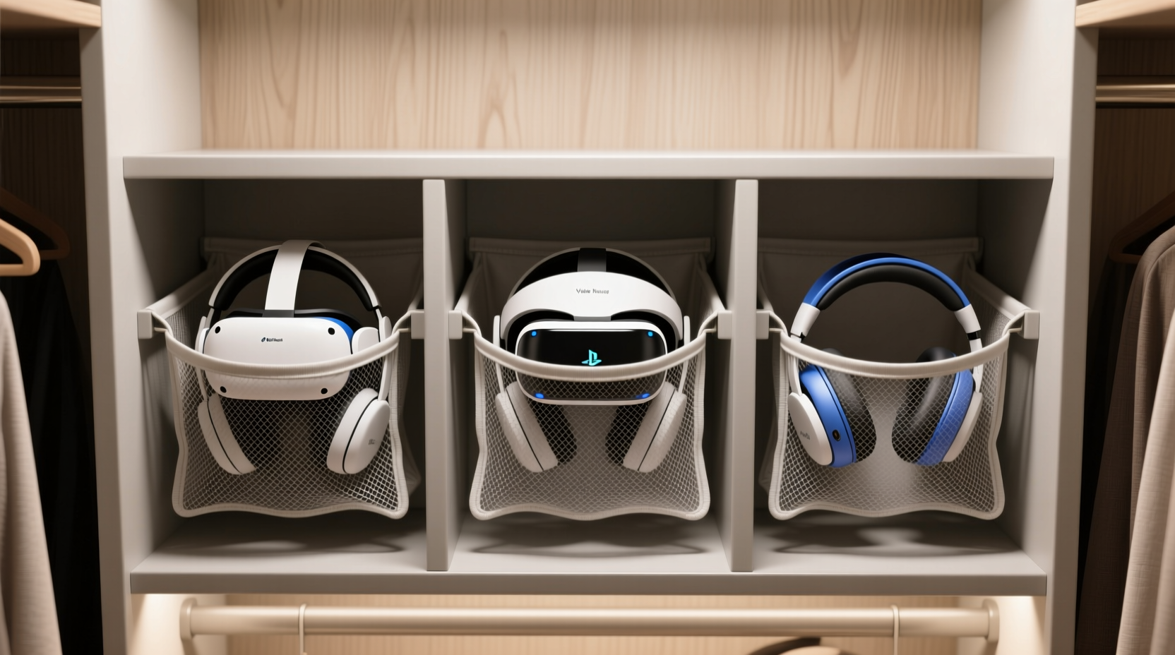 closet organization tips for vr headset straps