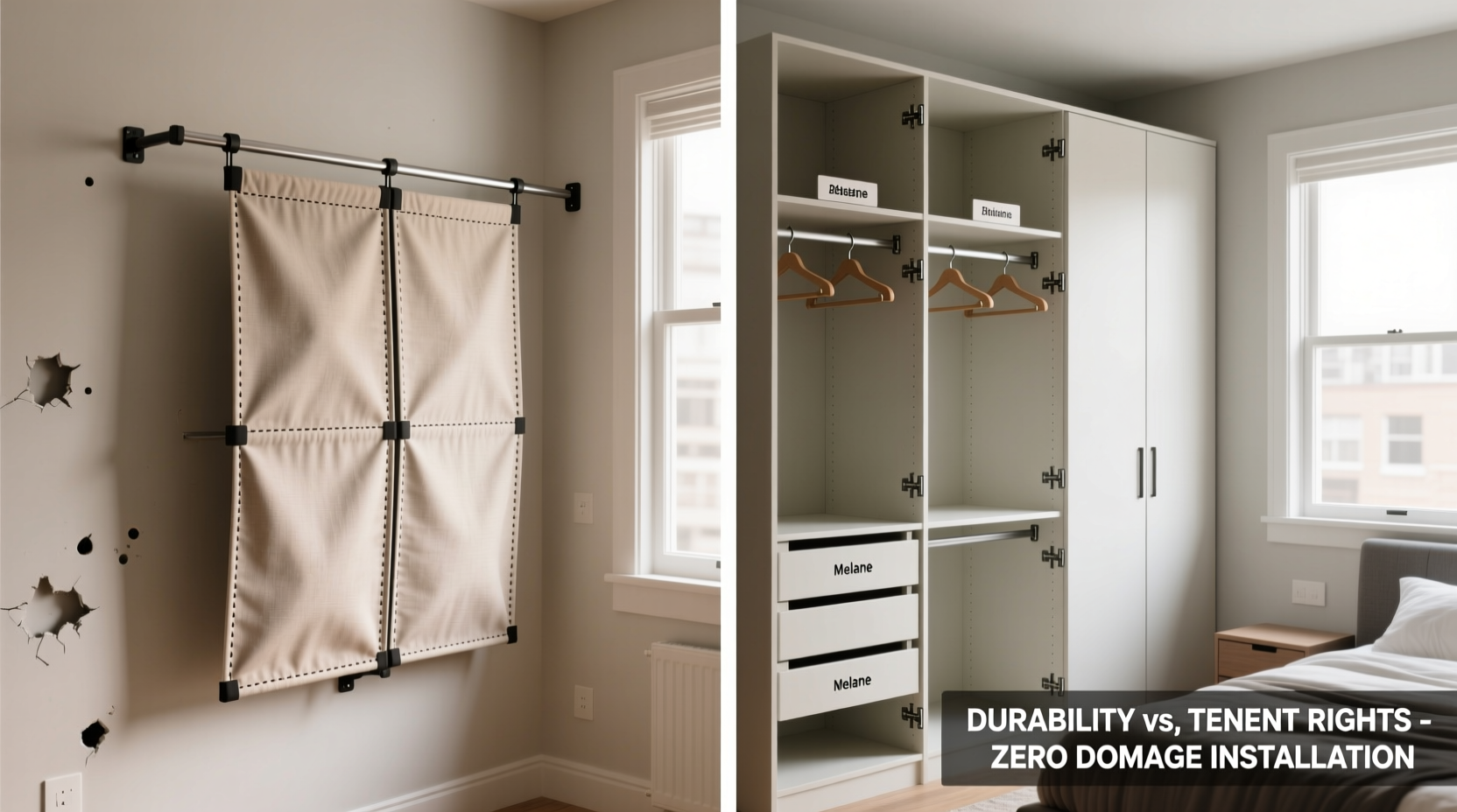 closet organization tips fabric vs melamine for rentals