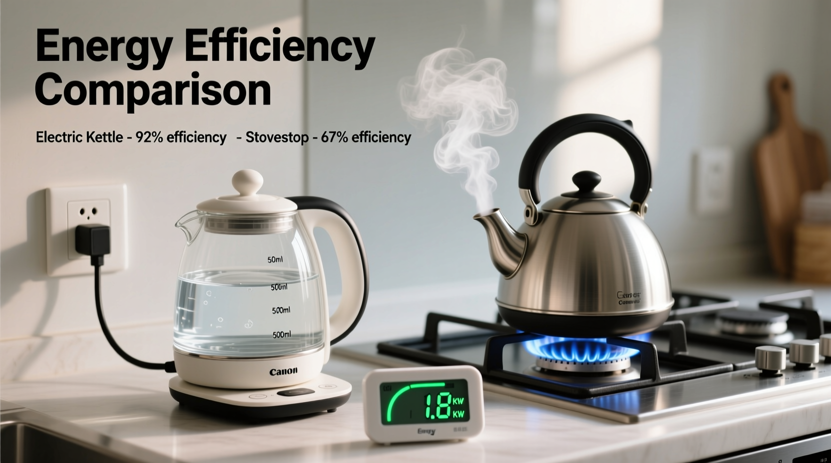 electric kettle vs stovetop boiling which method is actually more energy efficient