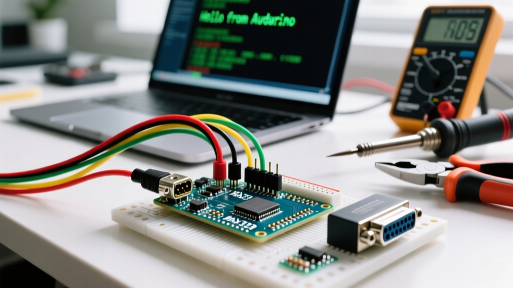 RS232 Arduino Configuration: Wiring MAX3232 and Serial Setup