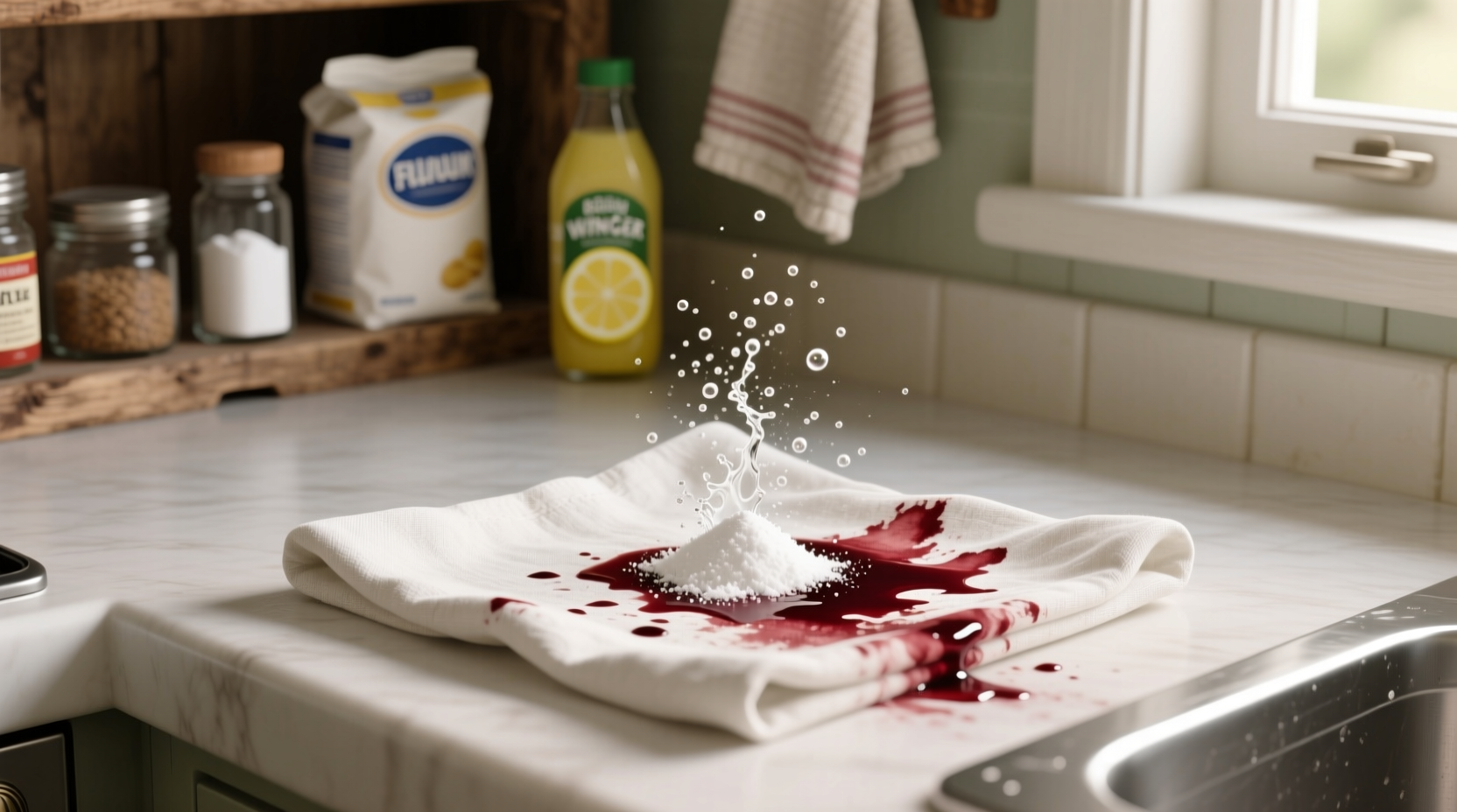 red wine stain removal for white linen napkins