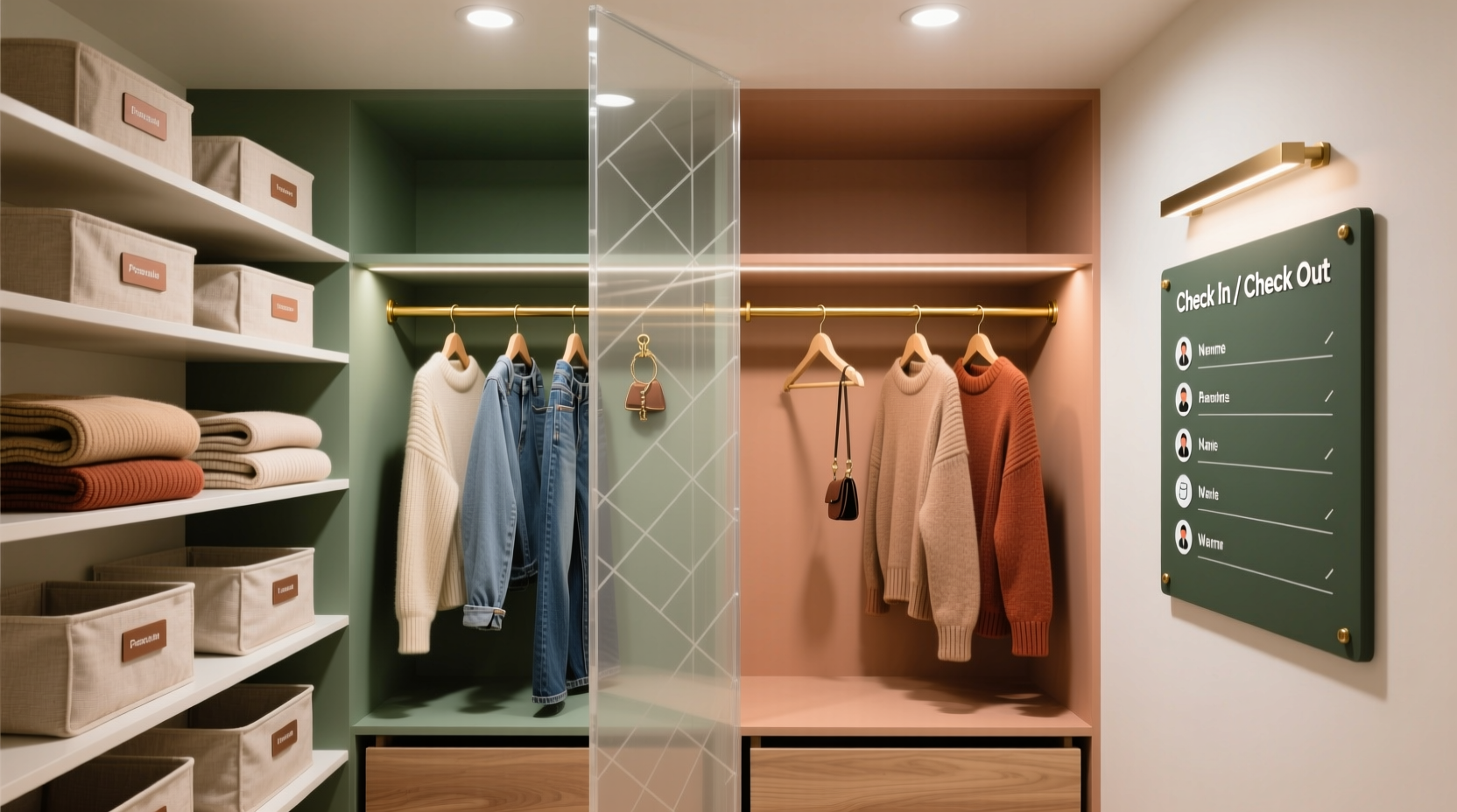 capsule wardrobe in shared closet