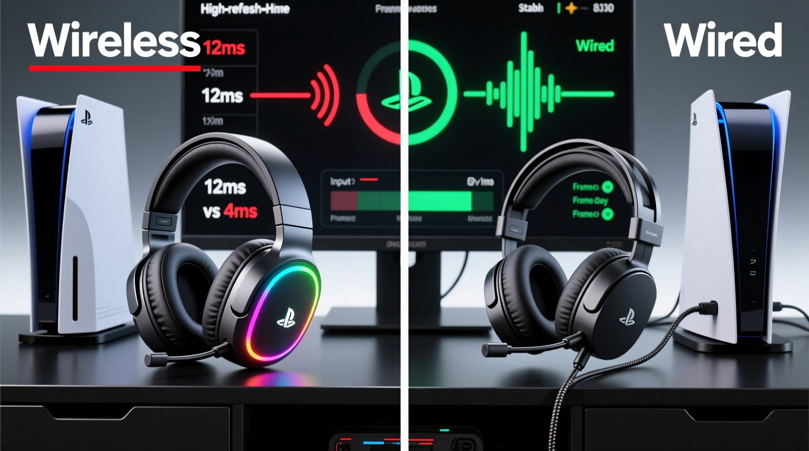 wireless gaming headsets vs wired for console play latency comparison tested