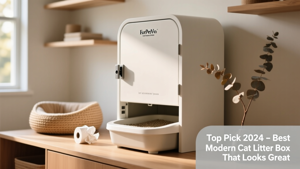 Close-up of a FurPetVo Loft Enclosed System showing its soft-close door mechanism and discreet storage compartment