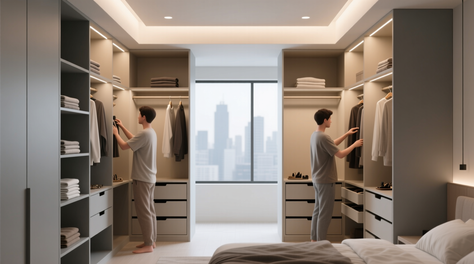 shared closet organization without color compromise