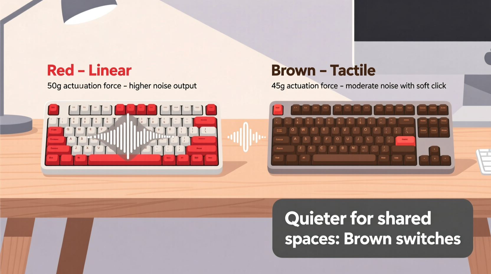 Mechanical Keyboard Red Vs Brown Switches Which Is Quieter For Typing ...
