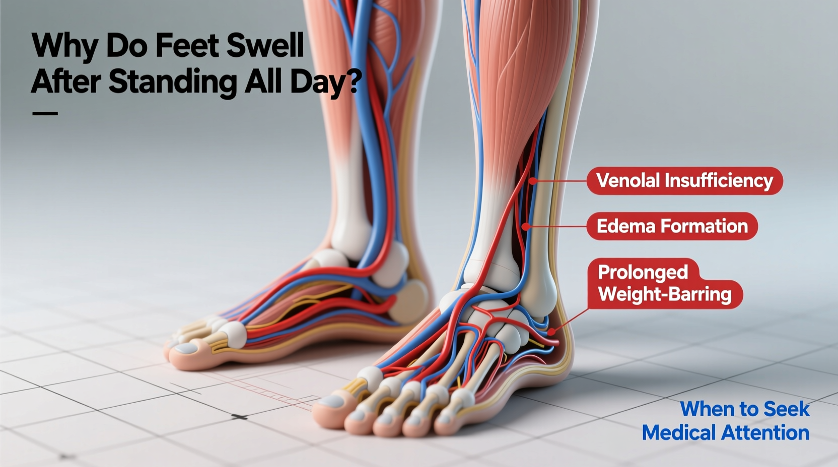 why do my feet swell after standing all day and when to see a doctor