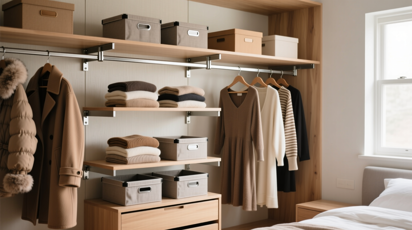 closet organization tips adjustable vs fixed shelf brackets