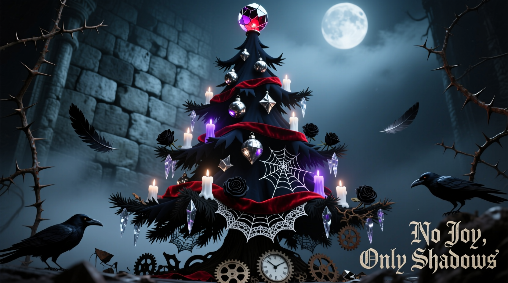 how to design a goth christmas tree with dark elegance and edge