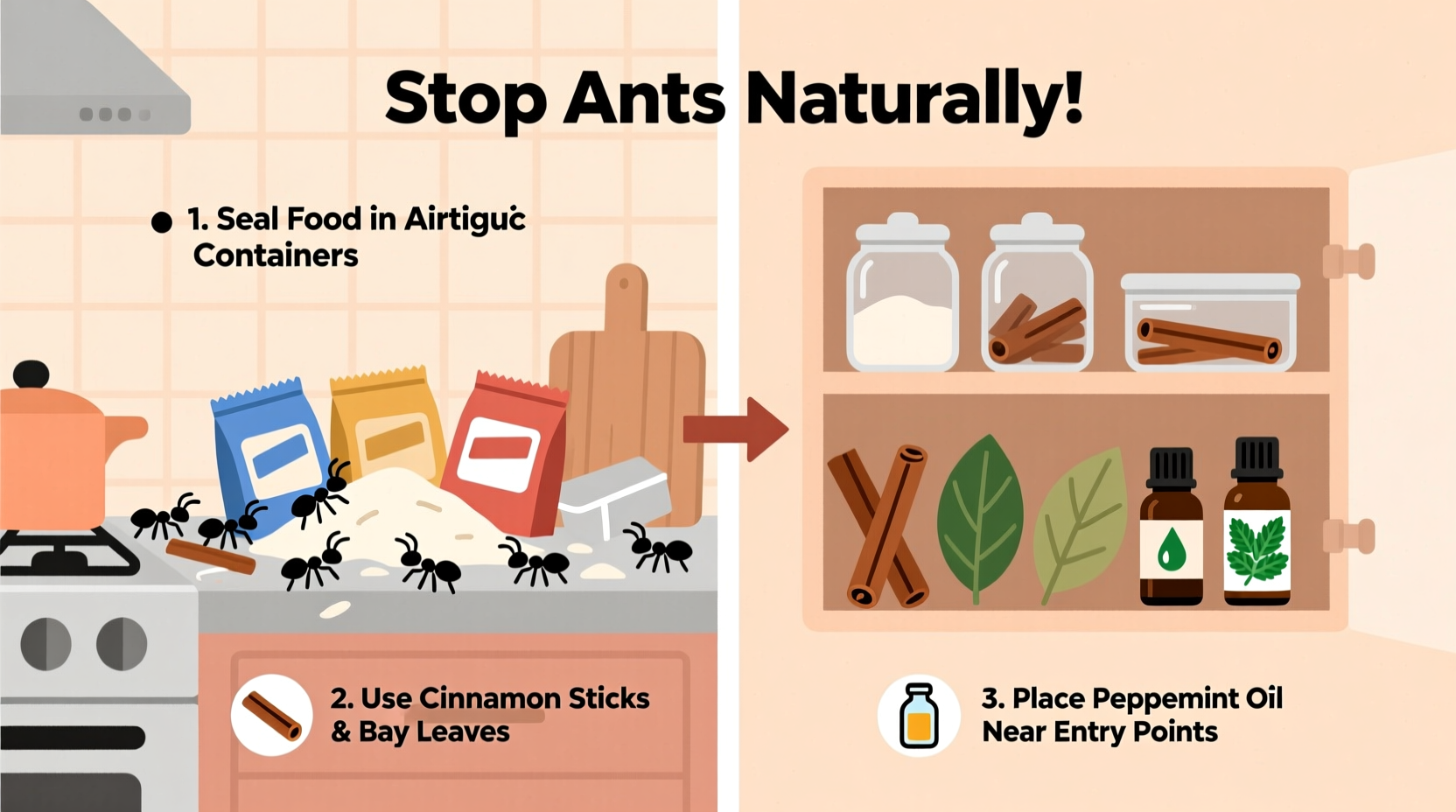 how to keep ants out of your kitchen using pantry staples only