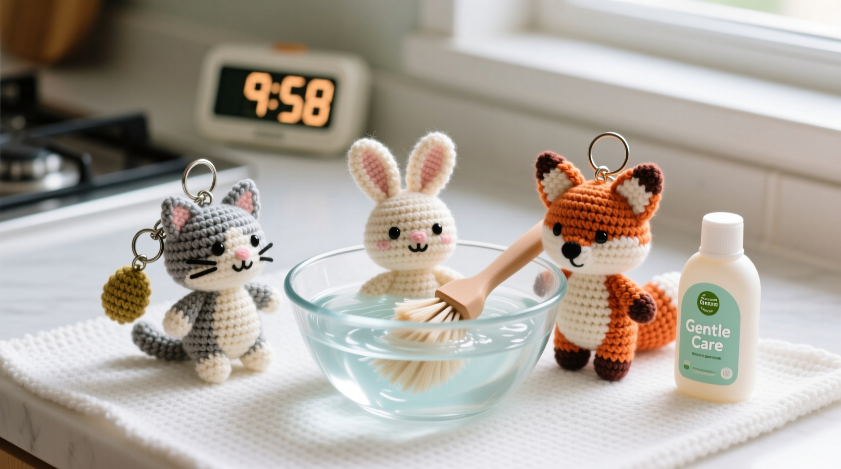 how to wash a crochet amigurumi keychain safely