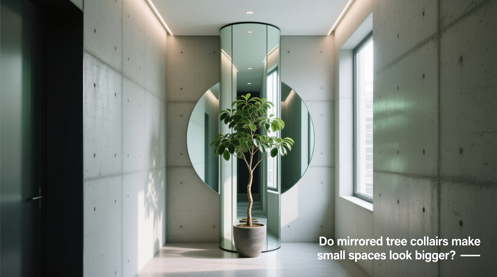 do mirrored tree collars make small spaces look bigger