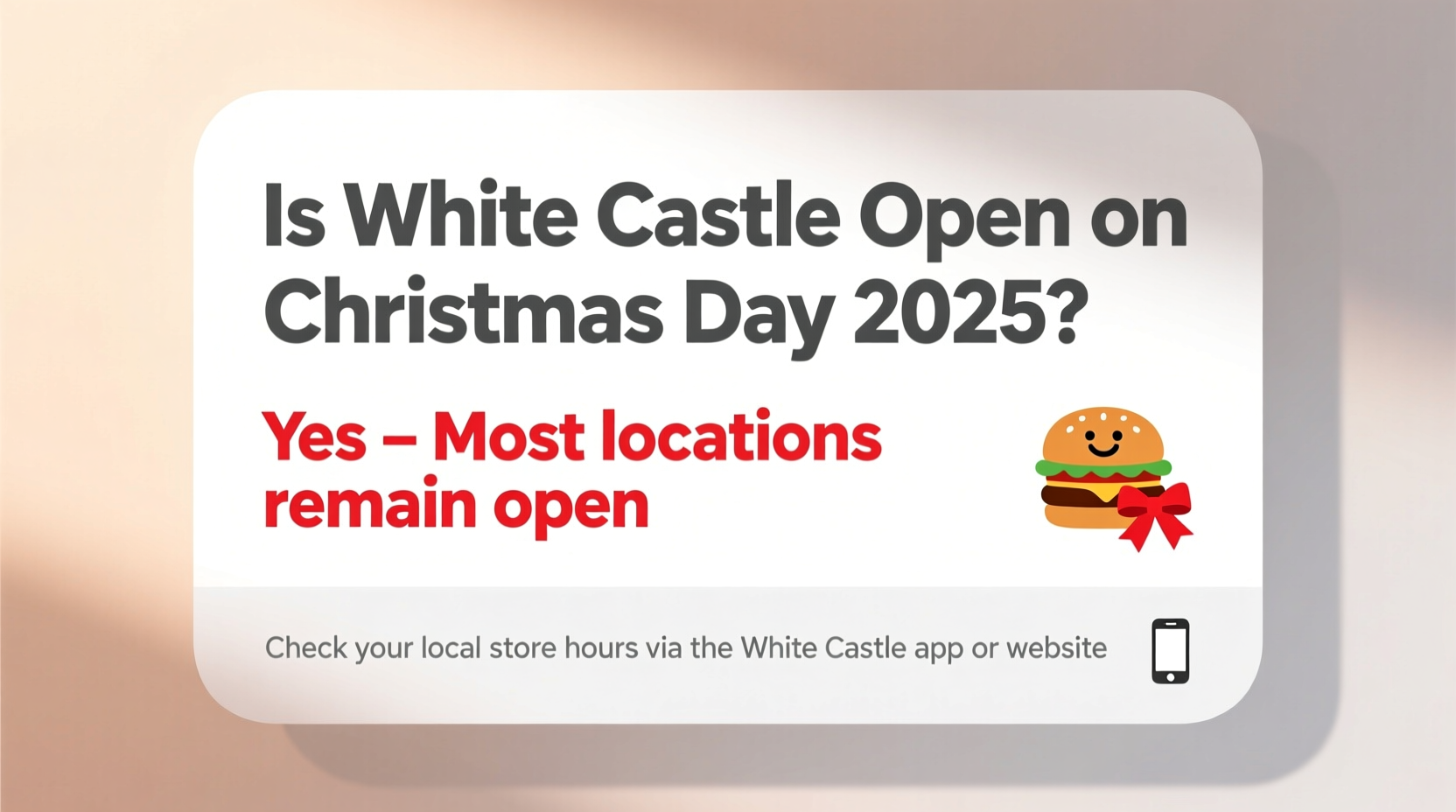 is white castle open christmas day