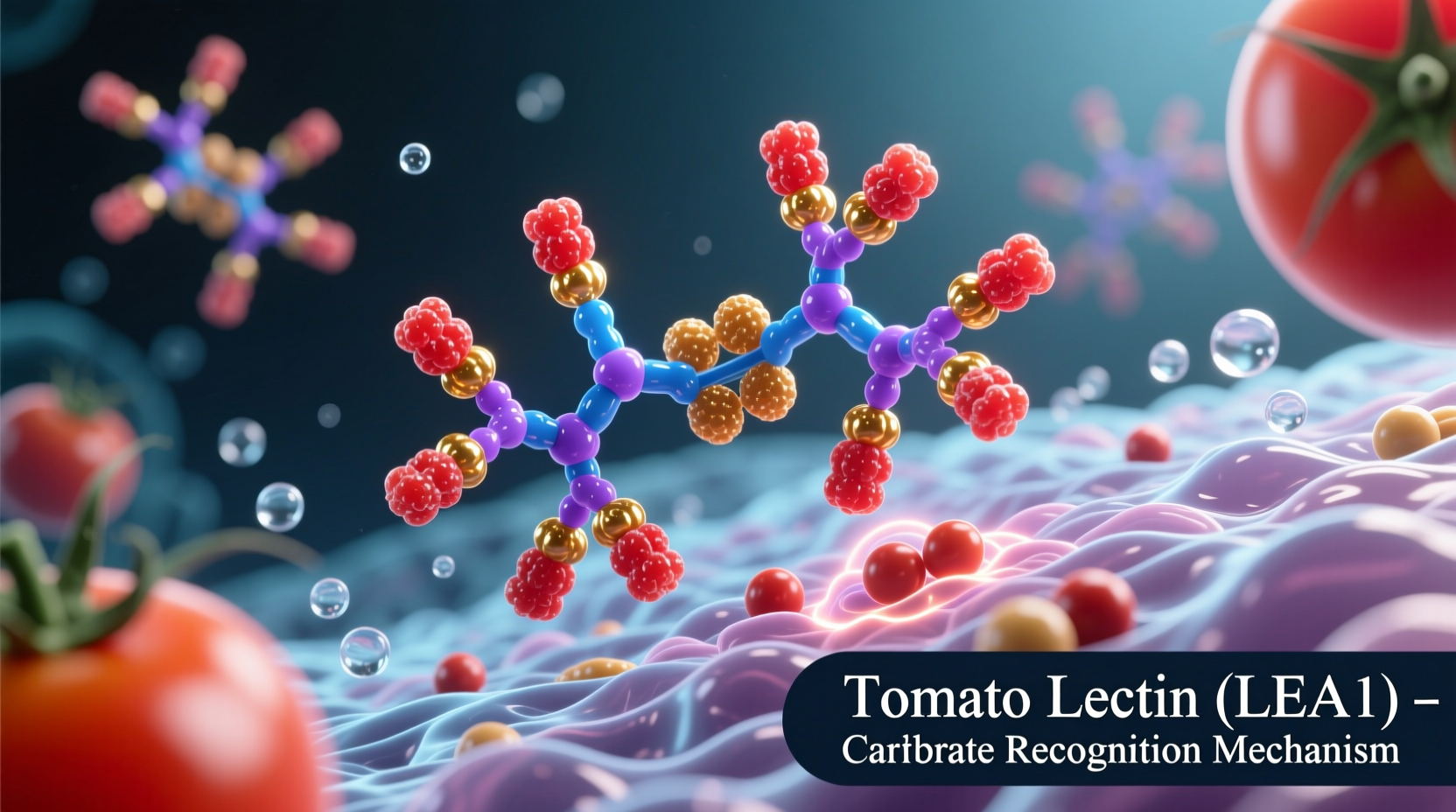 Microscopic view of tomato lectin proteins