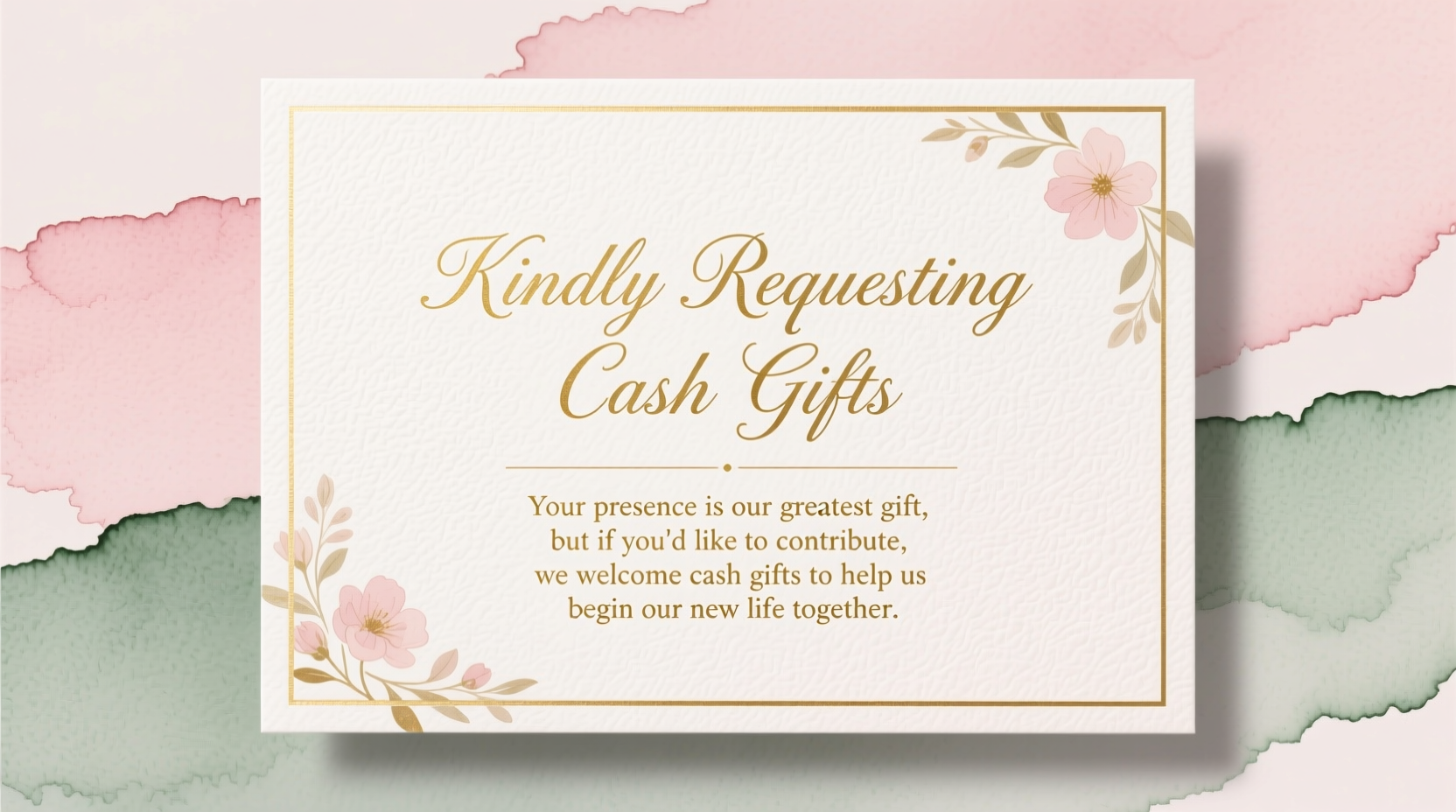 how to ask for cash for wedding