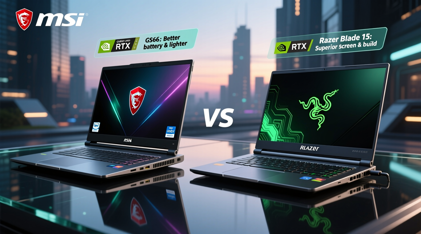 is the msi gs66 better than razer blade 15 for gaming and portability in 2025