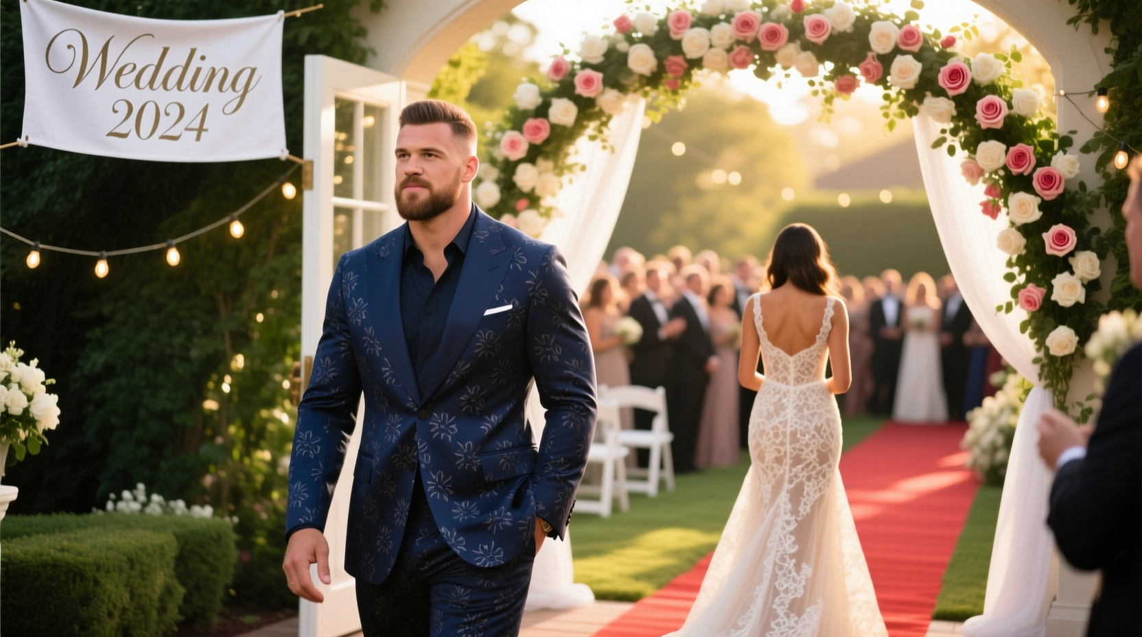 did travis kelce go to selena gomez wedding