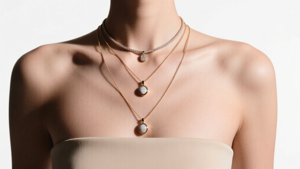 Visual guide of three necklace lengths on a torso, highlighting a 22-inch drop as the ideal mid-chest spot for heavy pendants