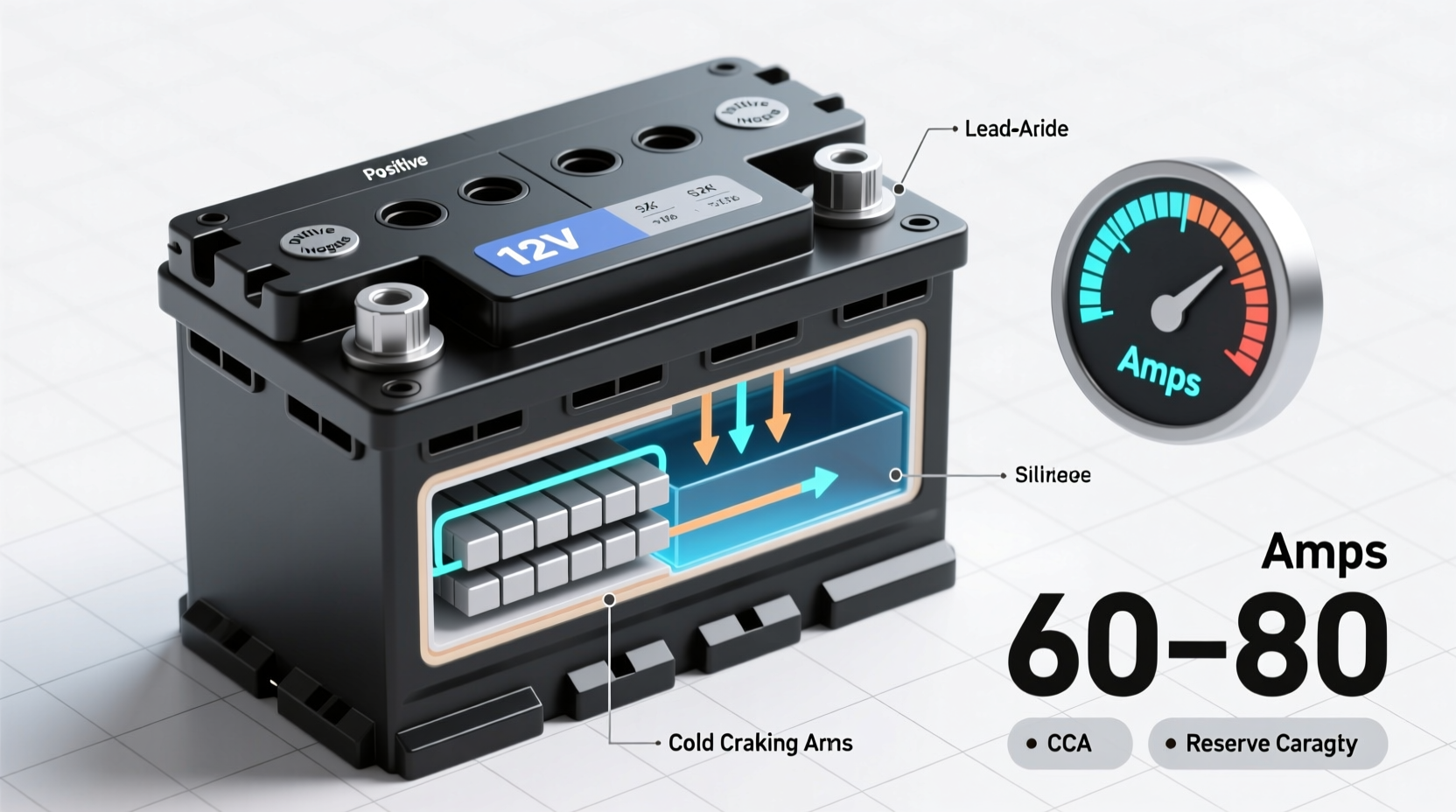 how many amps on a car battery