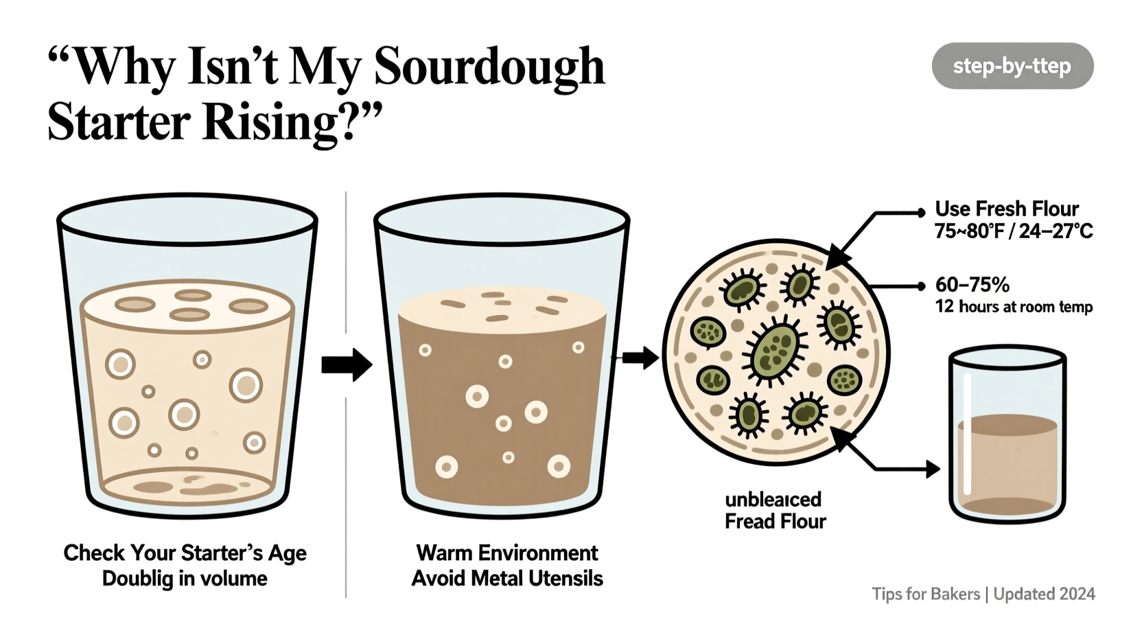 why is my sourdough starter not rising troubleshooting tips