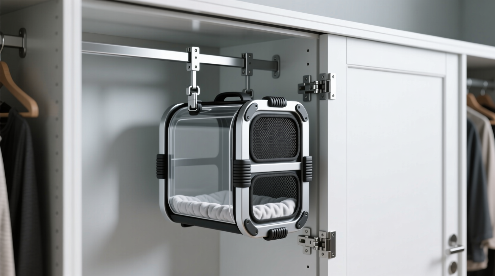 closet organization tips for pet carriers