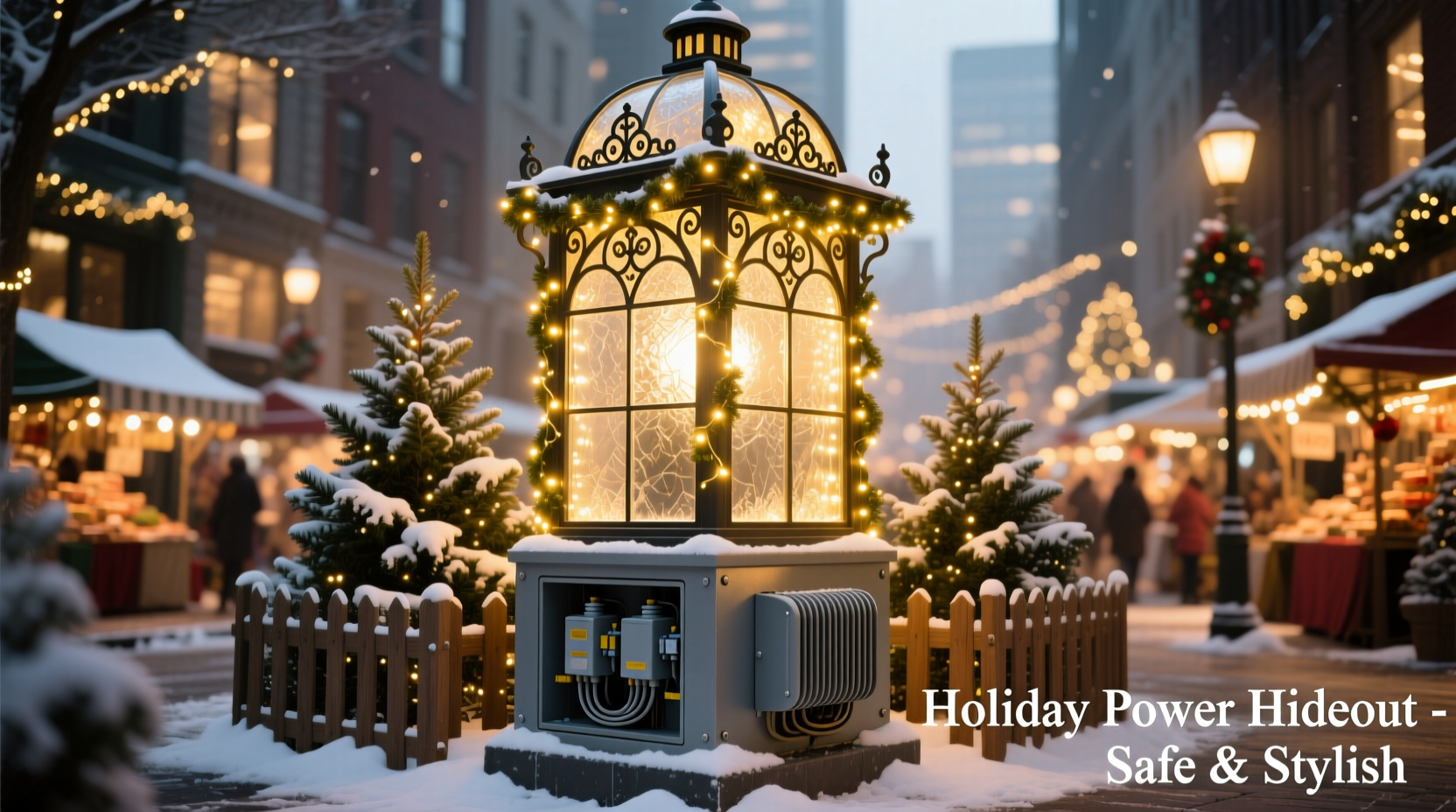 how to conceal transformer boxes for large christmas light setups