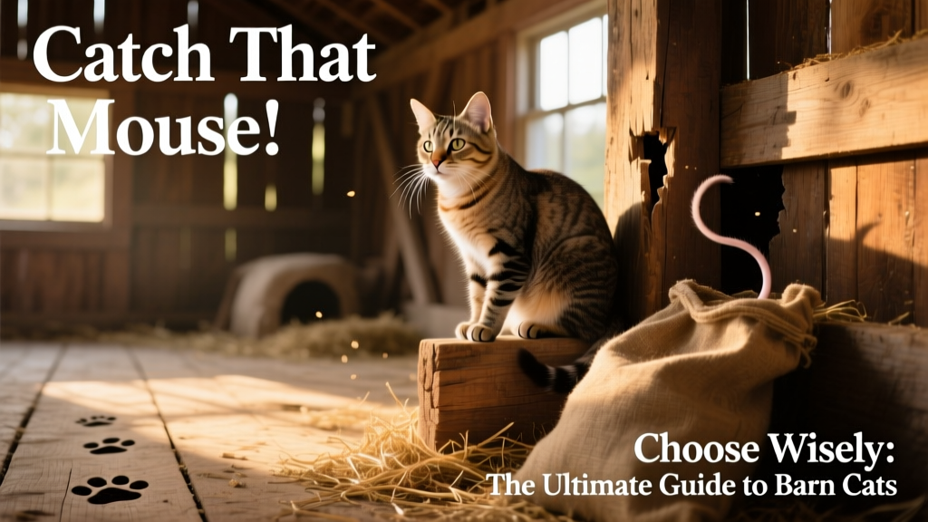 A relaxed barn cat perched on a wooden beam inside a sunlit barn, surveying its surroundings