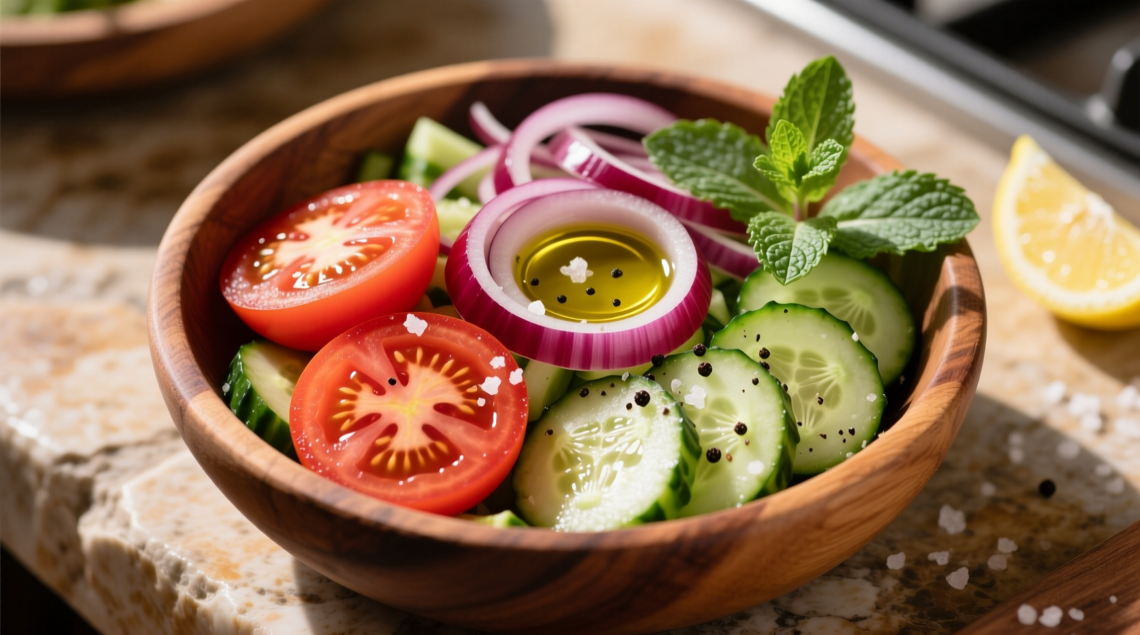 Simple Tomato Red Onion Cucumber Salad Recipe