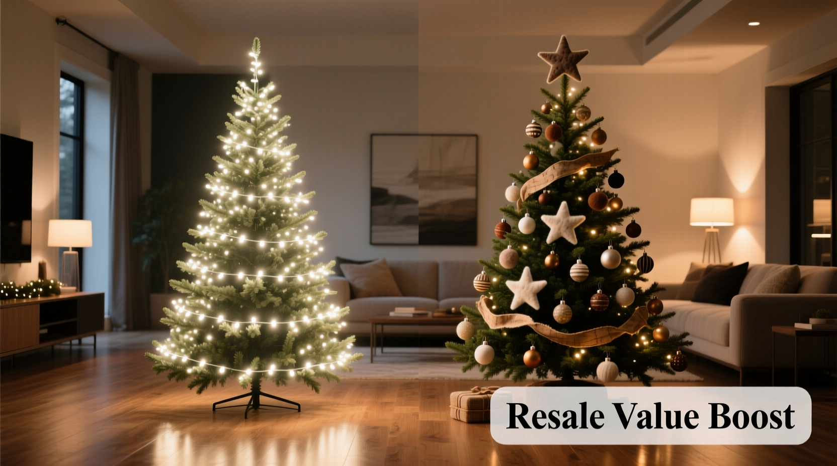 prelit tree vs hand decorated one which increases resale value of home
