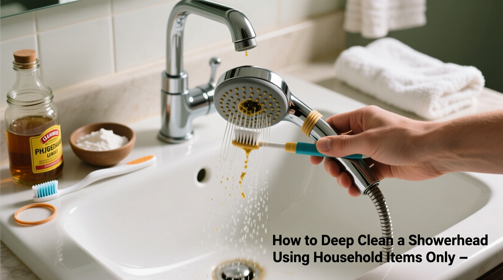 how to deep clean a showerhead using household items only