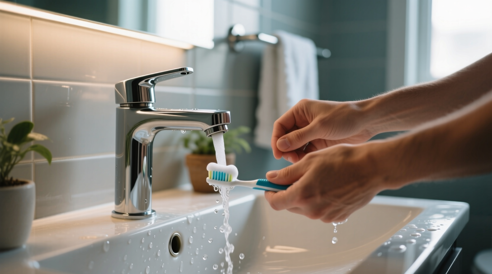 turn off the water while you brush your teeth