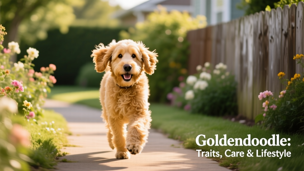 goldendoodle walking