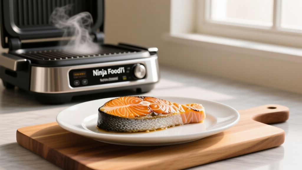 Perfect Salmon Steak on Ninja Foodi Grill (No Dryness!)