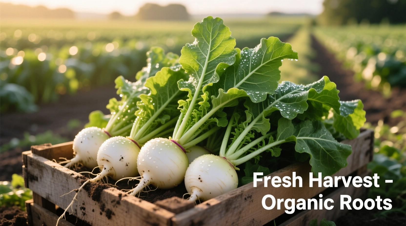 Fresh turnips with vibrant green leaves