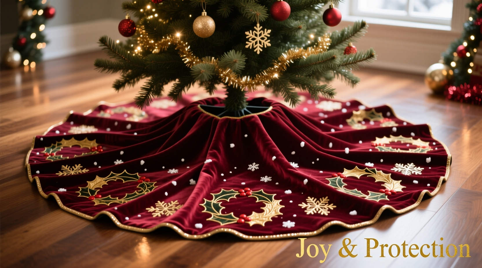 christmas tree skirt ideas that protect flooring while adding festive flair