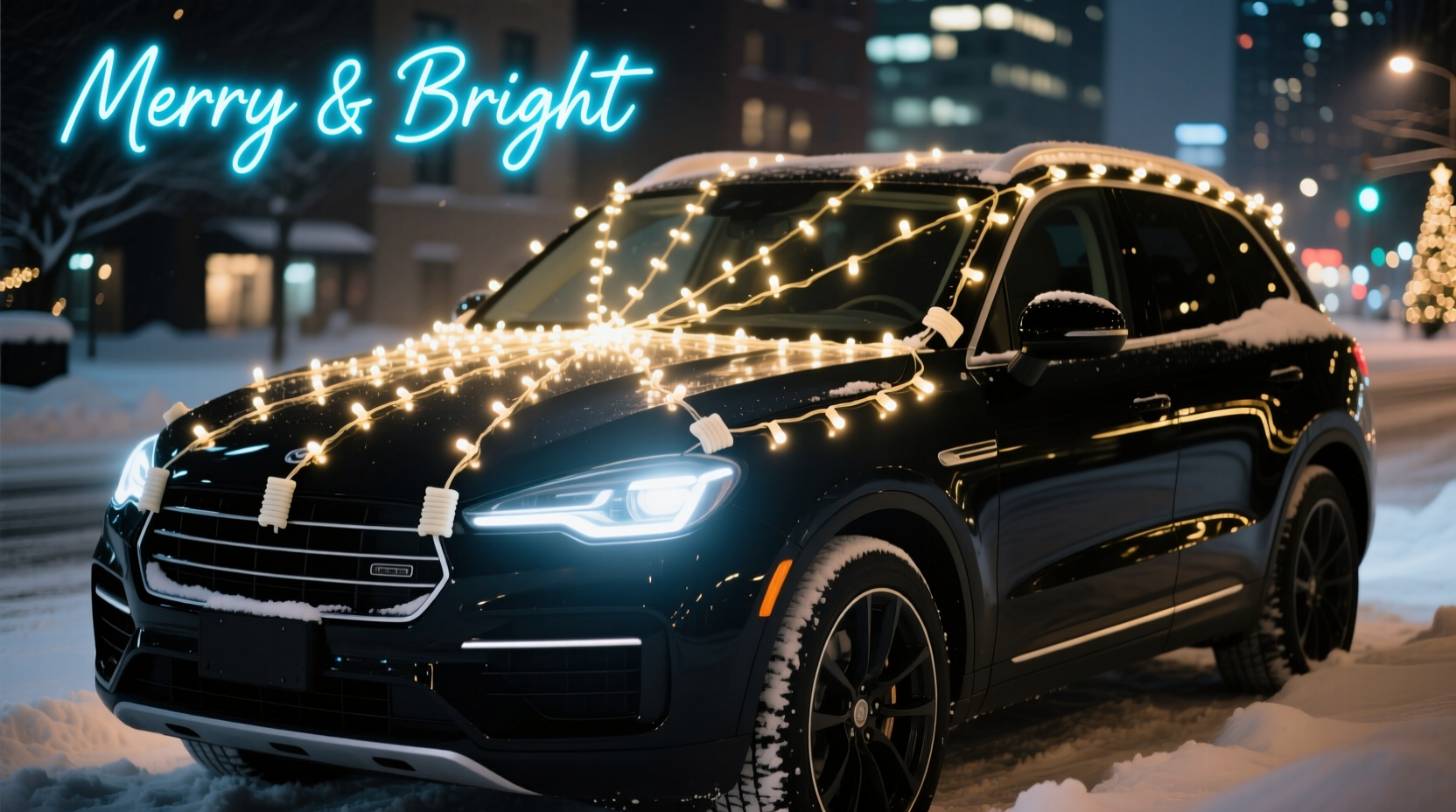 how to put christmas lights in car