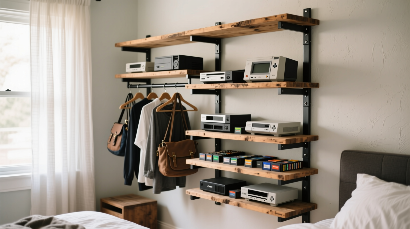 closet organization tips repurpose a gaming shelf