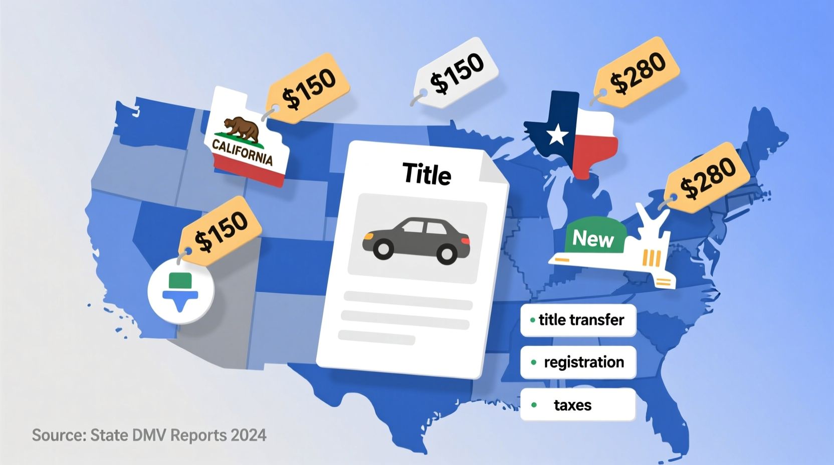 how much is a car title