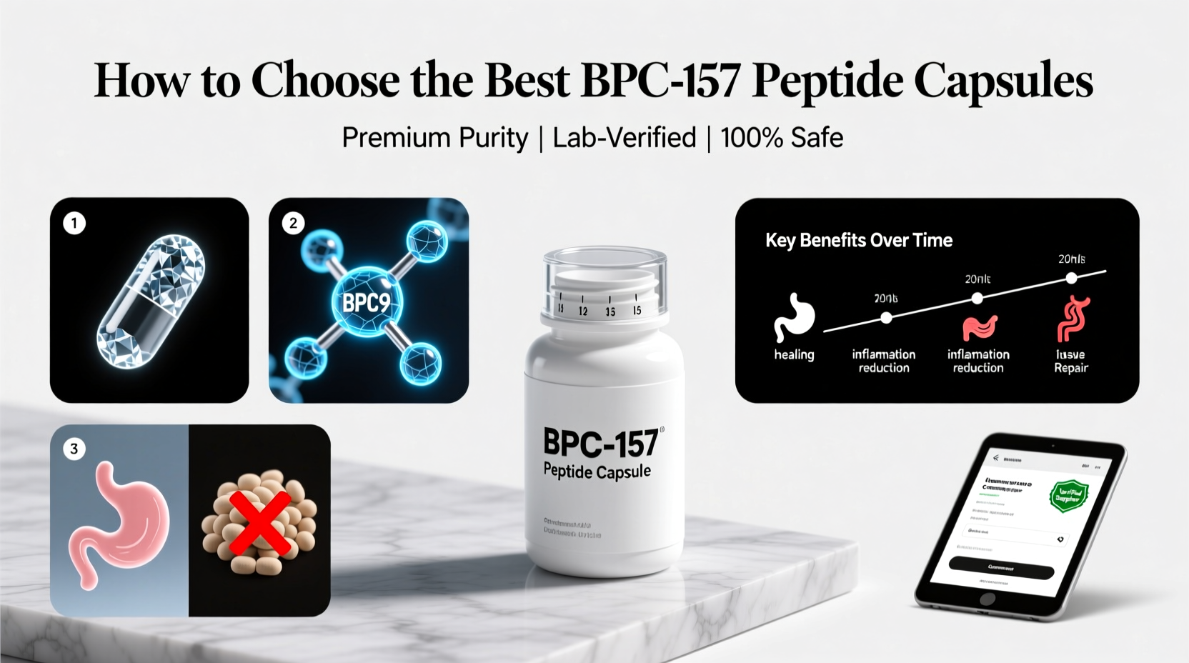 ghk cu bpc 157 tb 500 SpaFolks BPC 157 Peptide New Protective Compound High Potency Non-GMO  Gluten Free for Faster Recovery and Gut Healing 1000 mcg 60 Capsules | Buy  Now with Express International Delivery main image 1