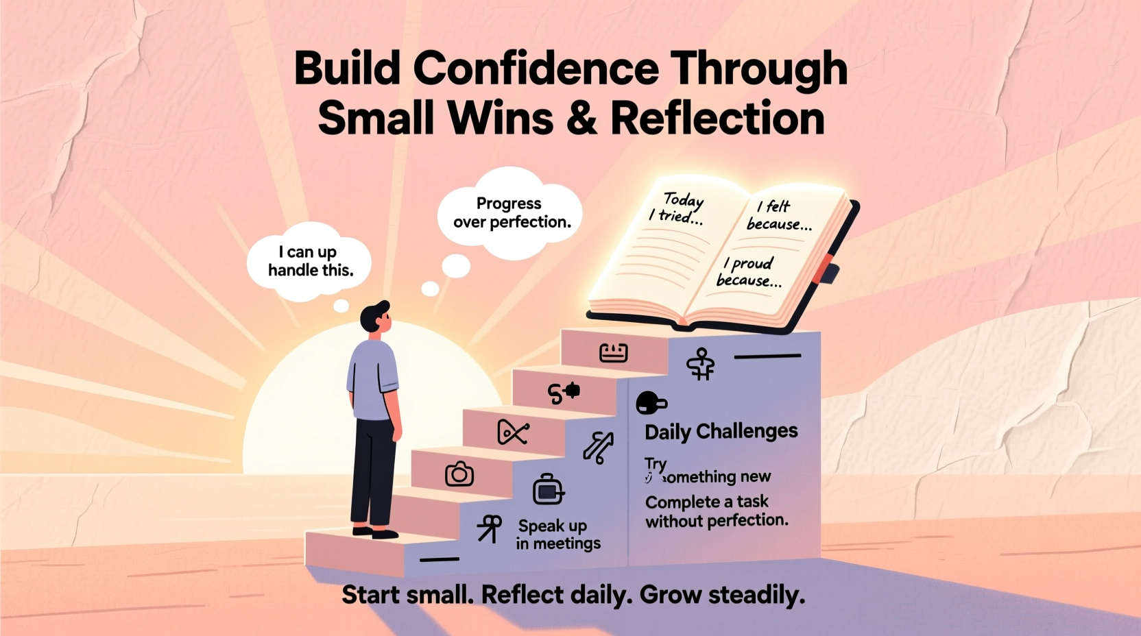 how to build confidence through small daily challenges and journaling