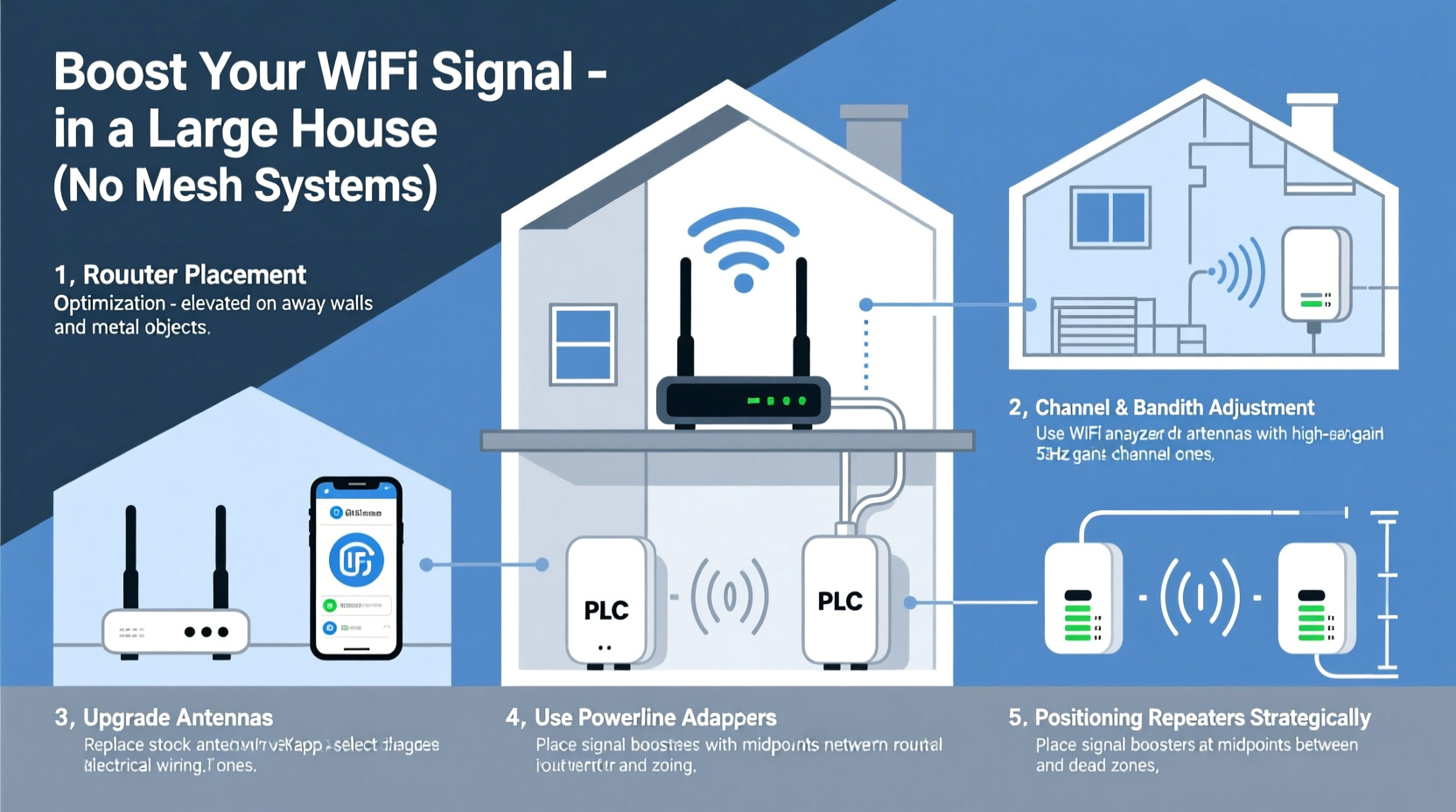 how to boost wi fi signal in a large house without mesh systems