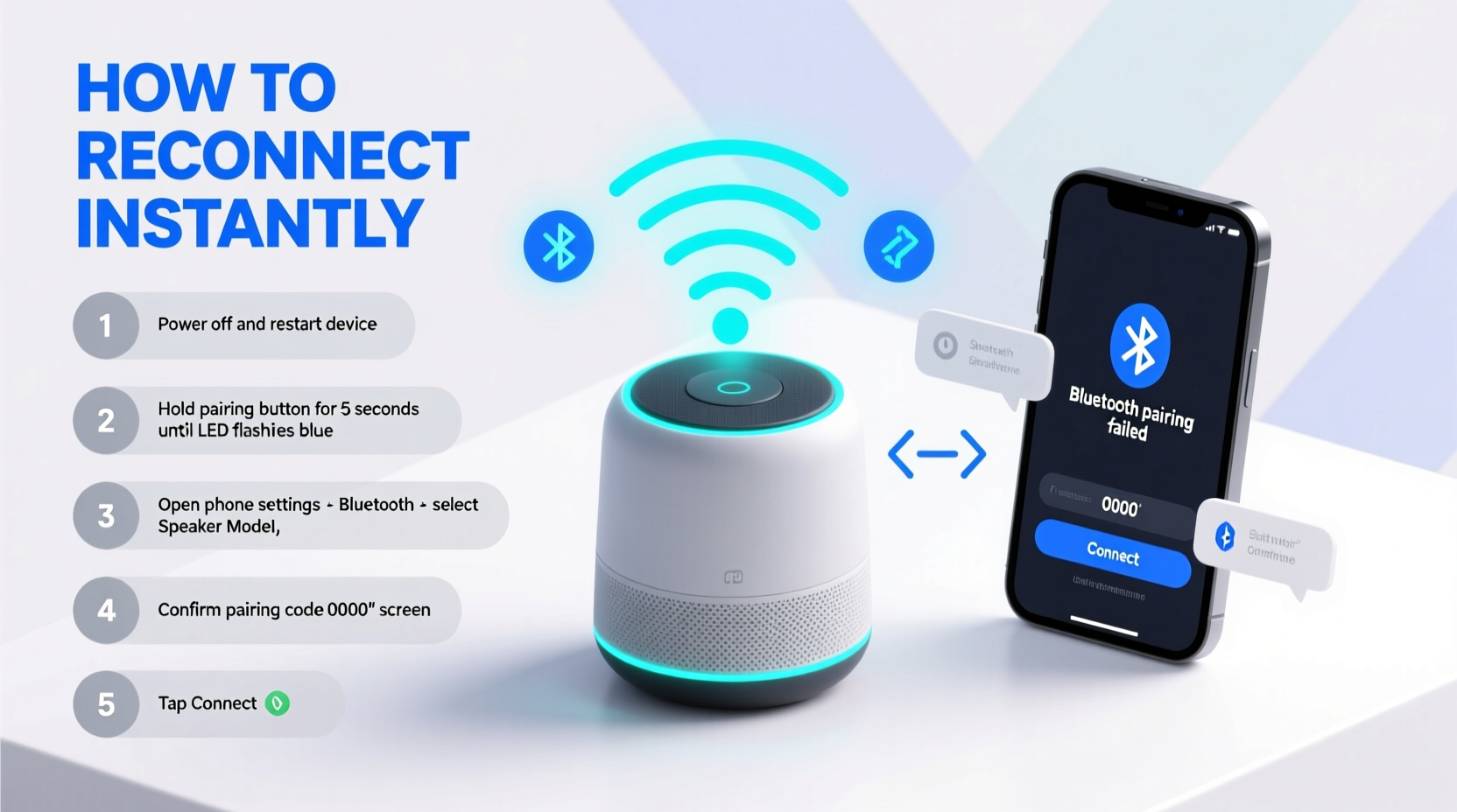 bluetooth speaker pairing problems how to reconnect instantly