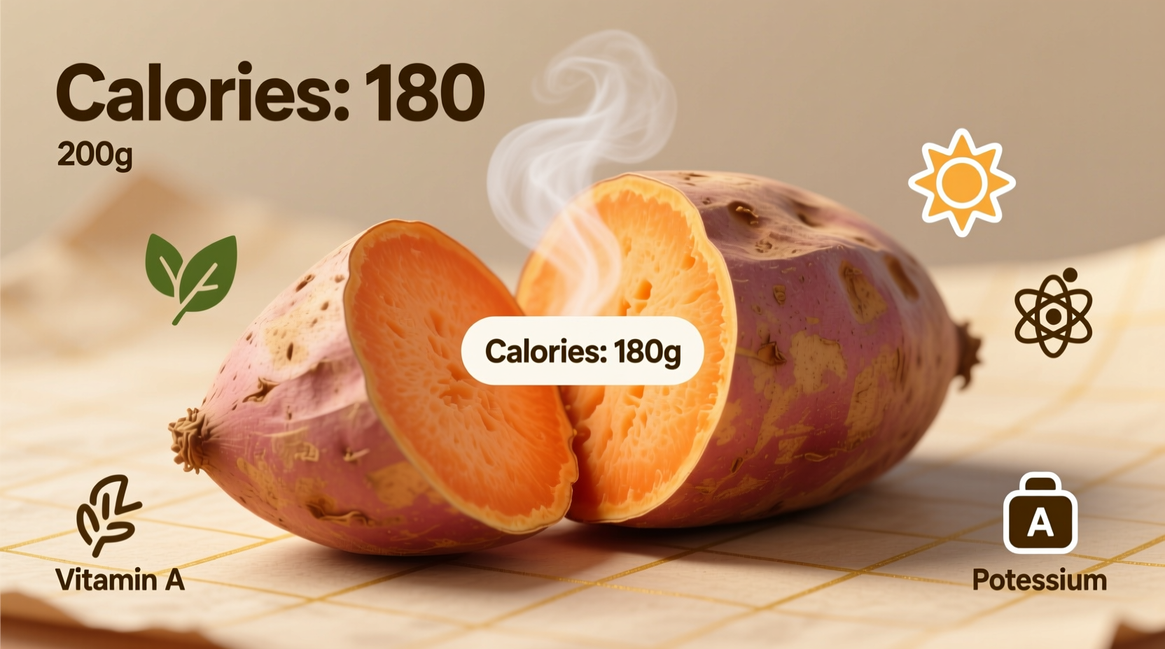 Calories in a Large Sweet Potato: 180 Calories & Nutrition Facts