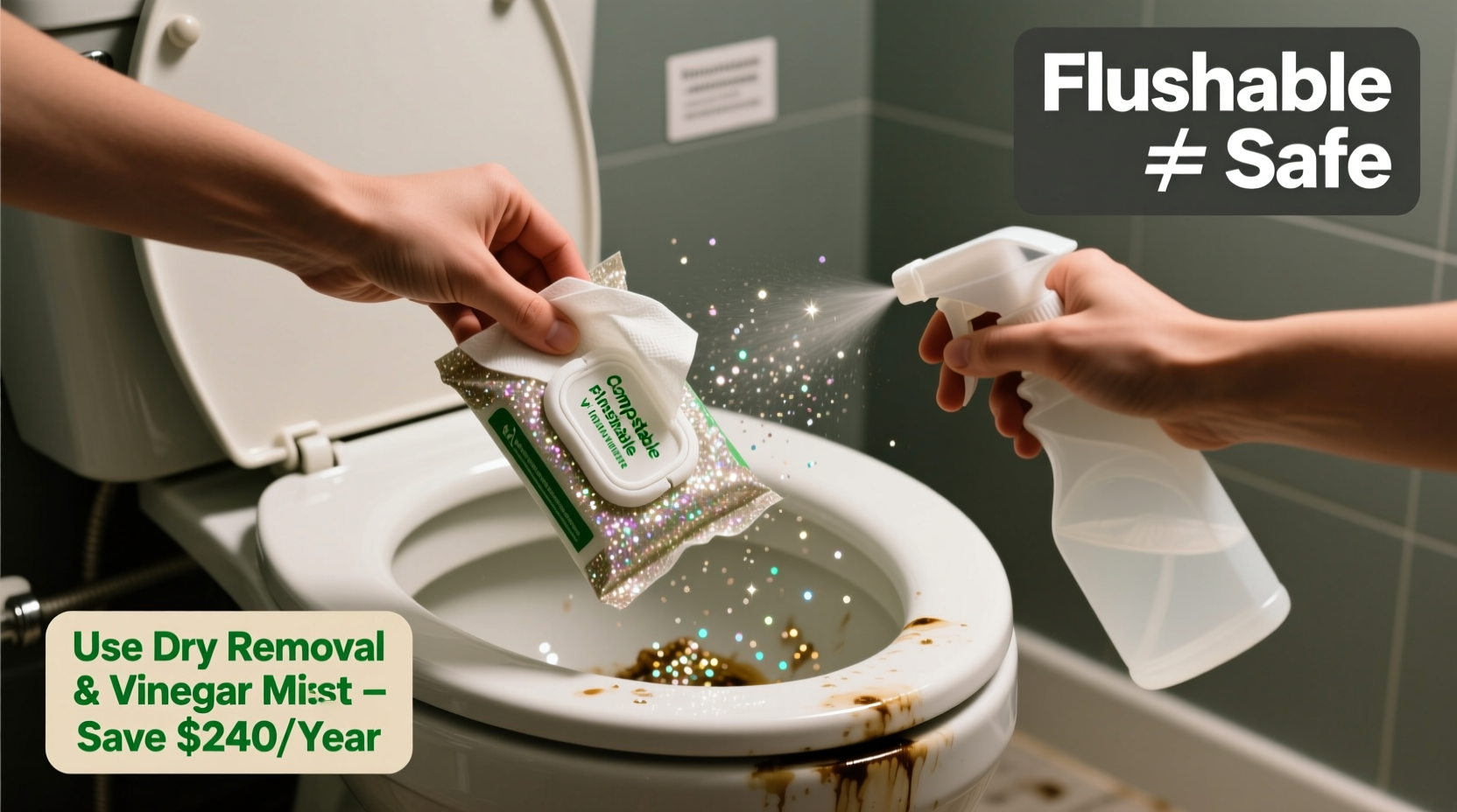 compostable glitter wipes flushable no