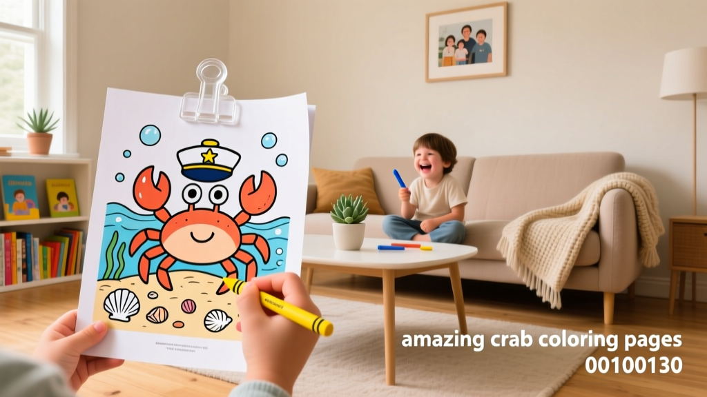 Amazing Crab Coloring Pages_00100130: Educational, Therapeutic, and Ocean-Themed Fun for Kids Ages 3–12