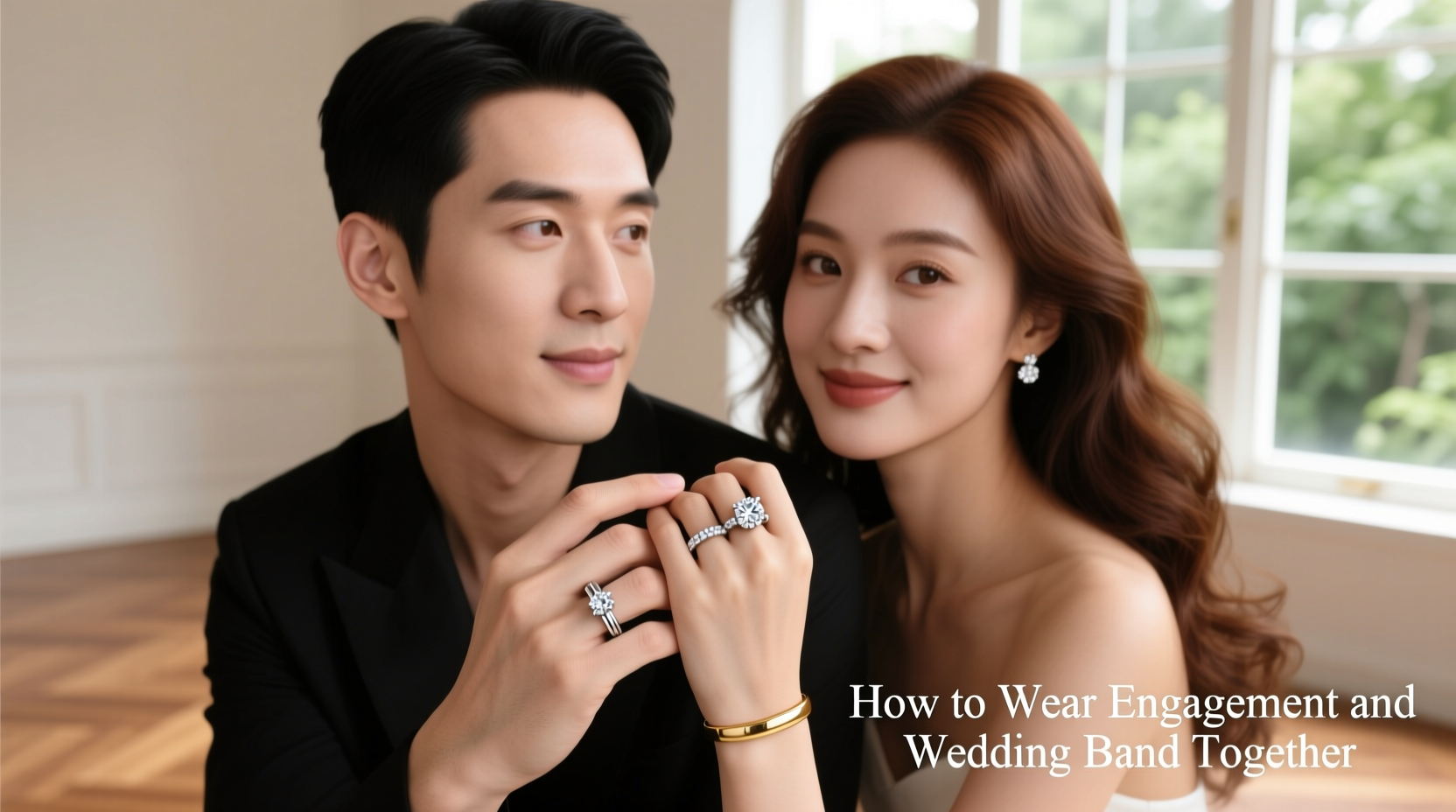 how to wear engagement and wedding band