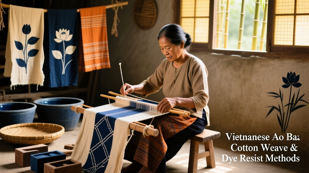 Vietnamese Ao Ba Ba Cotton Weave And Dye Resist Methods