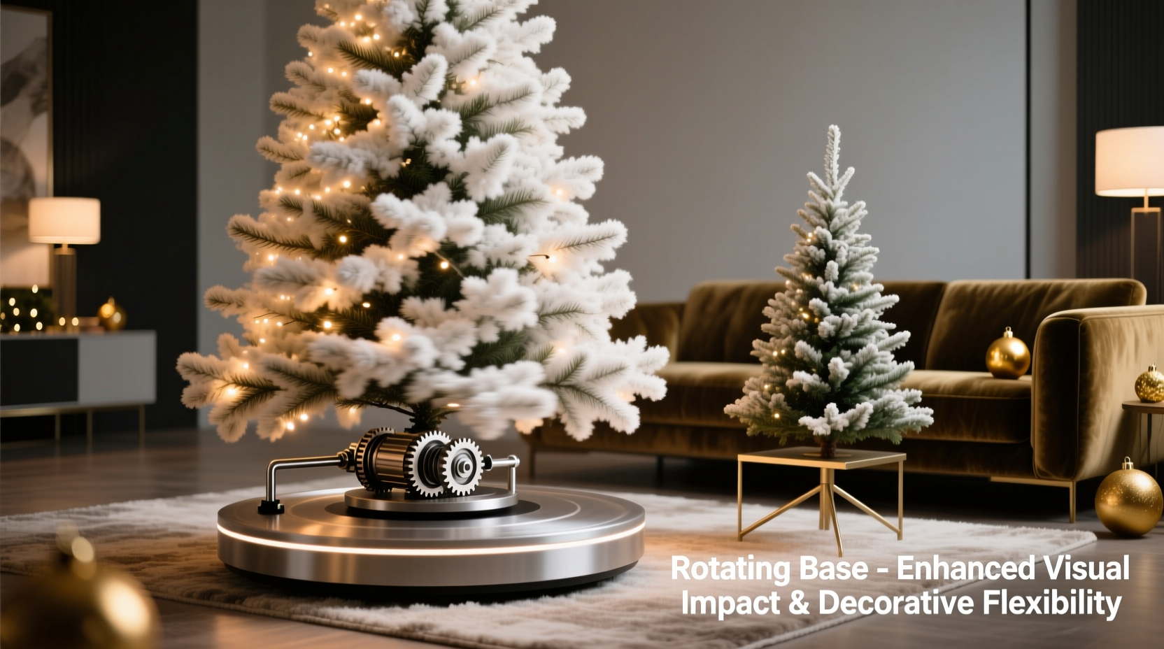 is a rotating christmas tree base worth it for large flocked trees