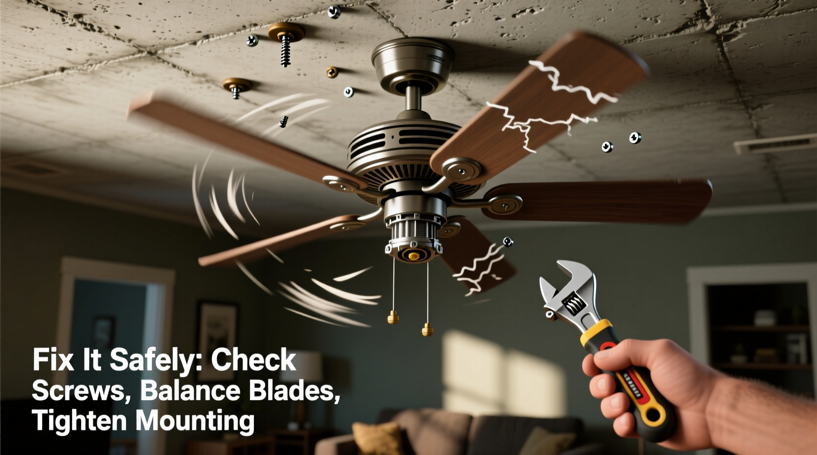 why is my ceiling fan wobbling and how to fix it safely