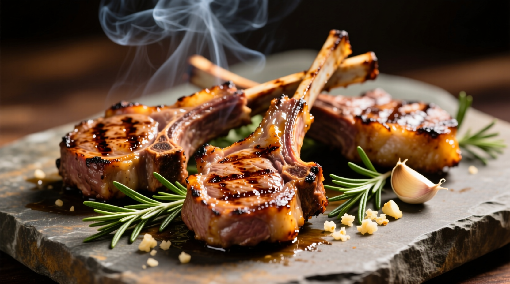 Perfectly grilled lamb chops with rosemary and garlic